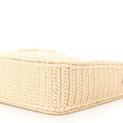 Prada Yarn Raffia Effect Crochet Mini Re-Edition 2000 Shoulder Bag Naturale 11 of 11