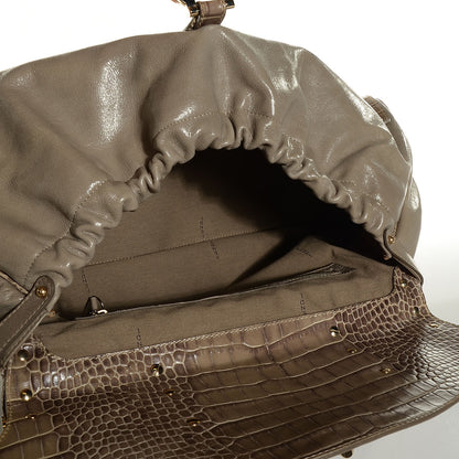 Fendi Calfskin Crocodile Embossed Large Magic Bag Beige 8 of 8