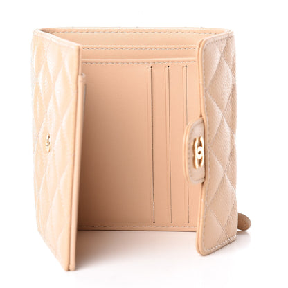Chanel Caviar Quilted Compact Flap Wallet Beige 5 of 11
