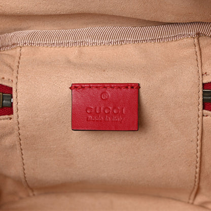Gucci Calfskin Matelasse Mini GG Marmont Round Backpack Hibiscus Red 6 of 9