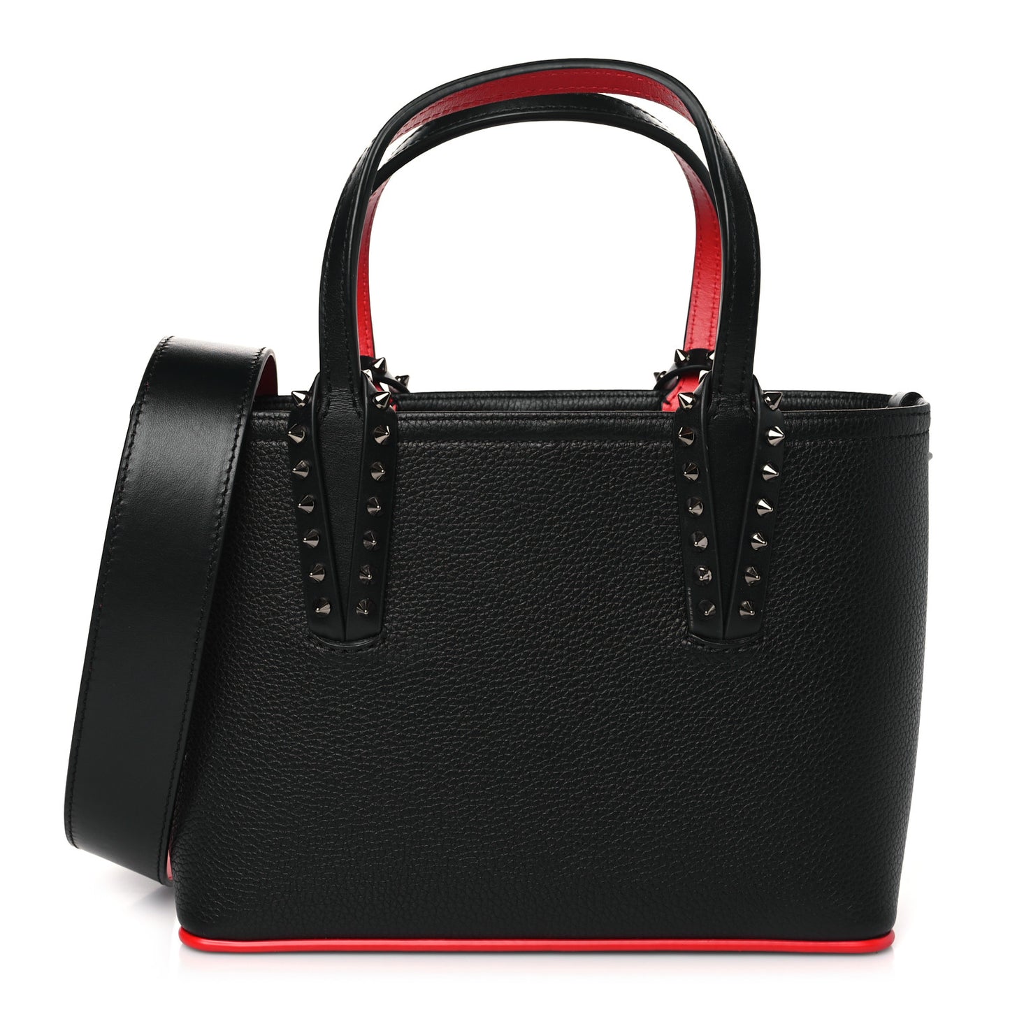 Calfskin Spikes Mini East West Cabata Tote Black