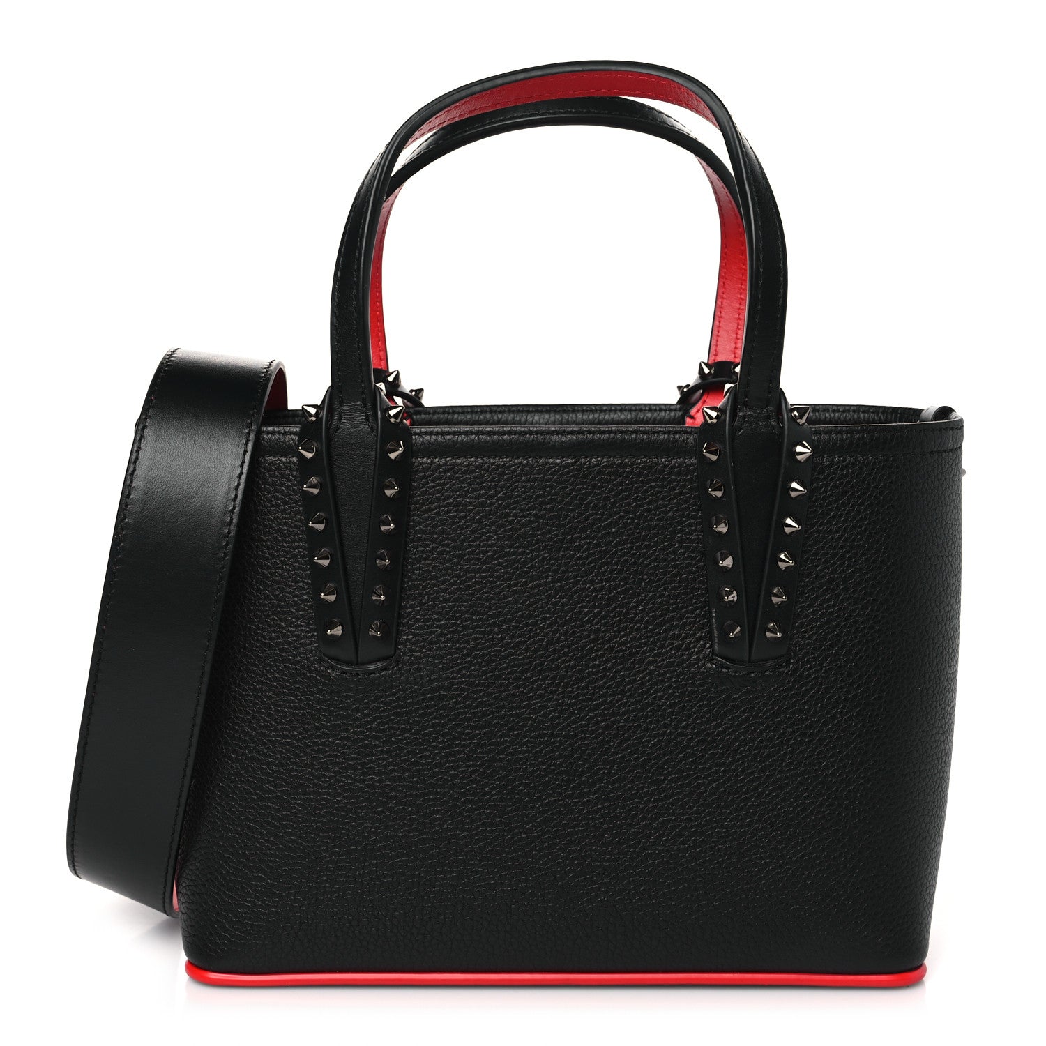 Christian Louboutin Calfskin Spikes Mini East West Cabata Tote Black 1 of 10
