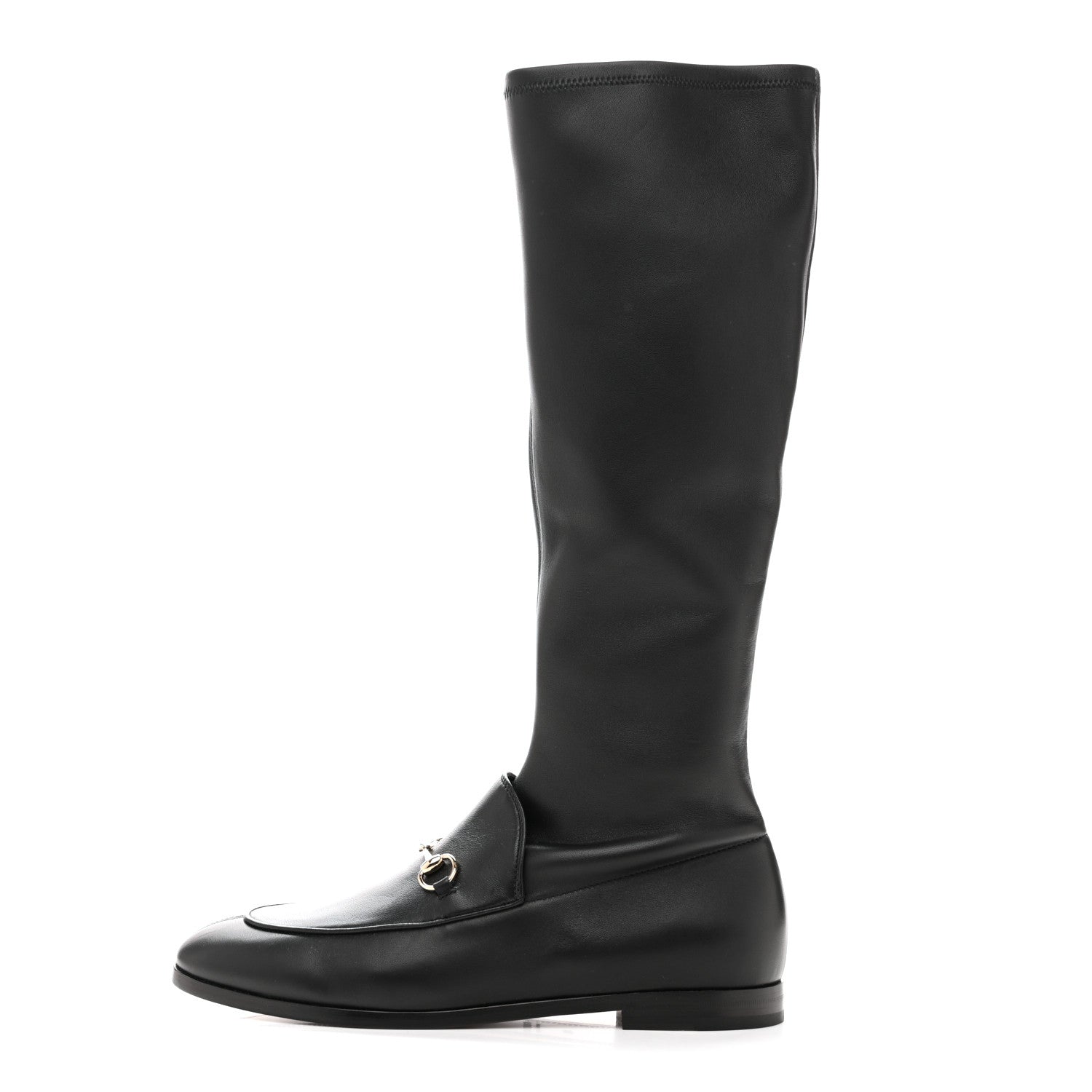 Gucci Nappa Horsebit Jordan Knee High Boots 40 Black 1 of 7