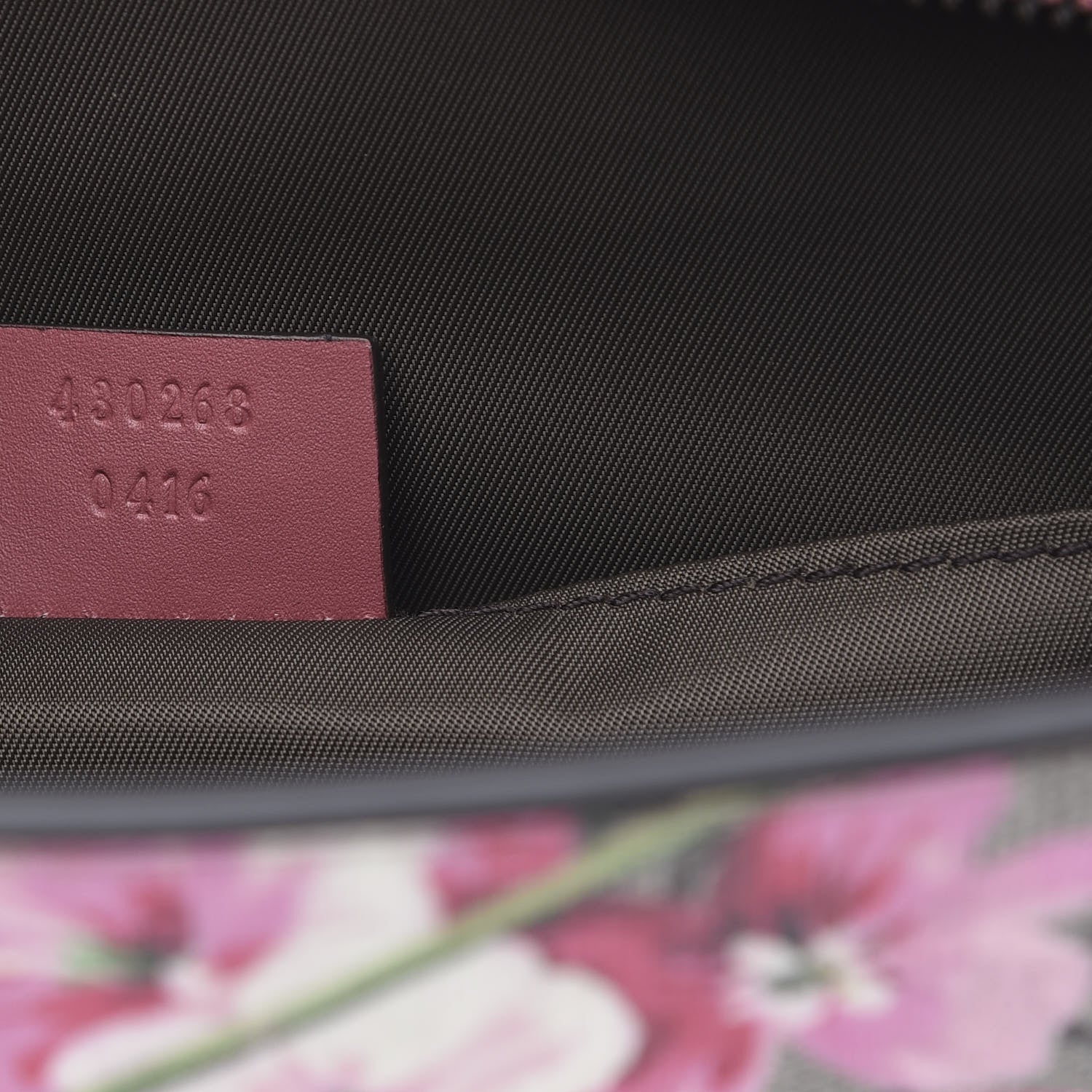 Gucci GG Supreme Monogram Blooms Large Cosmetic Case Beige Multicolor Dry Rose 7 of 10