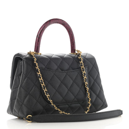 Chanel Caviar Lizard Embossed Quilted Mini Coco Handle Flap Black 3 of 9