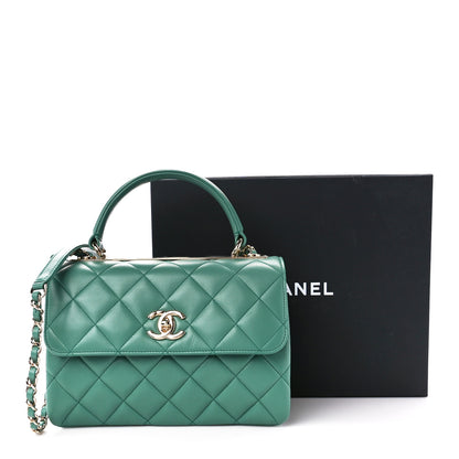 Chanel Lambskin Quilted Small Trendy CC Flap Dual Handle Bag Green 12 of 12