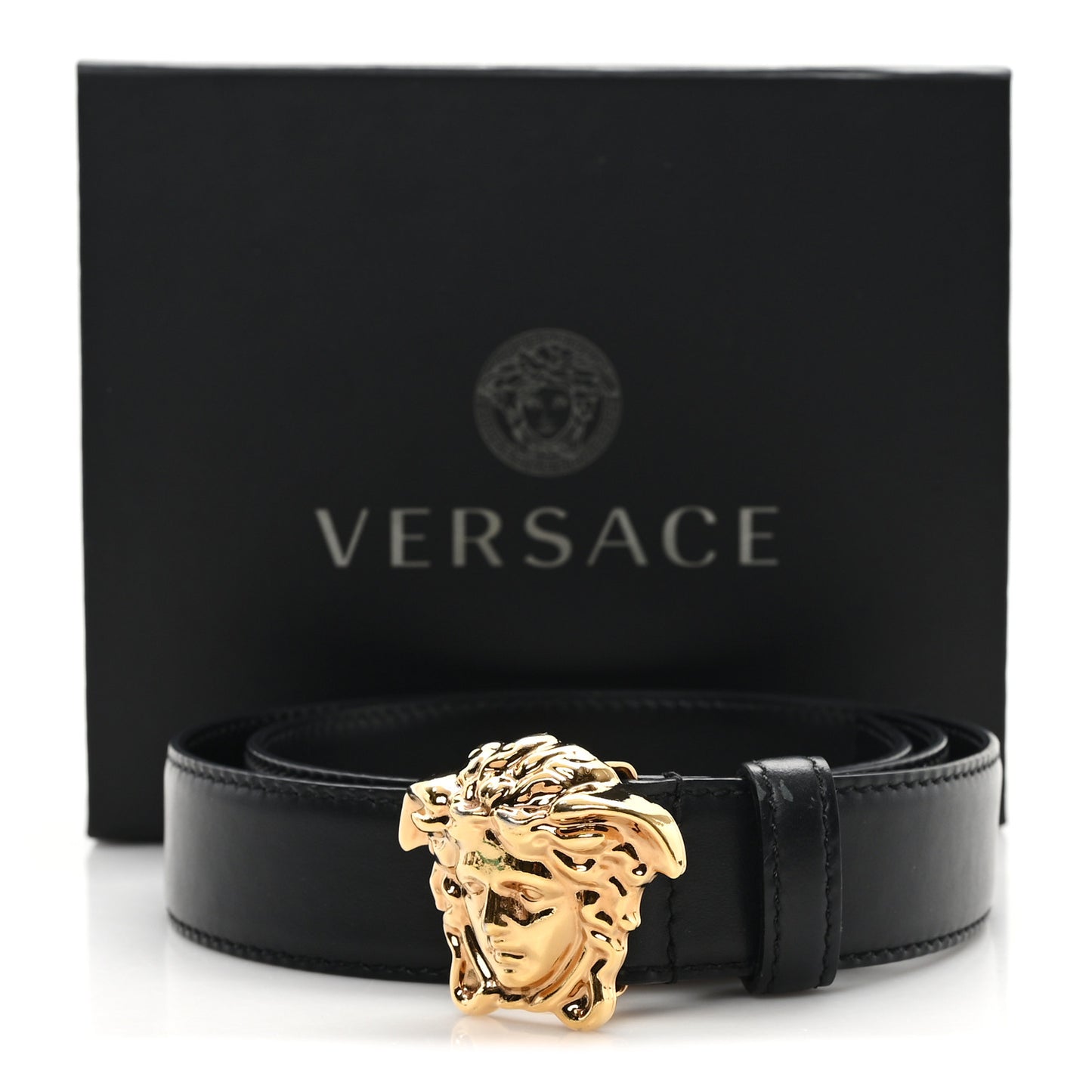 Calfskin 4cm La Medusa Belt 80 32 Black