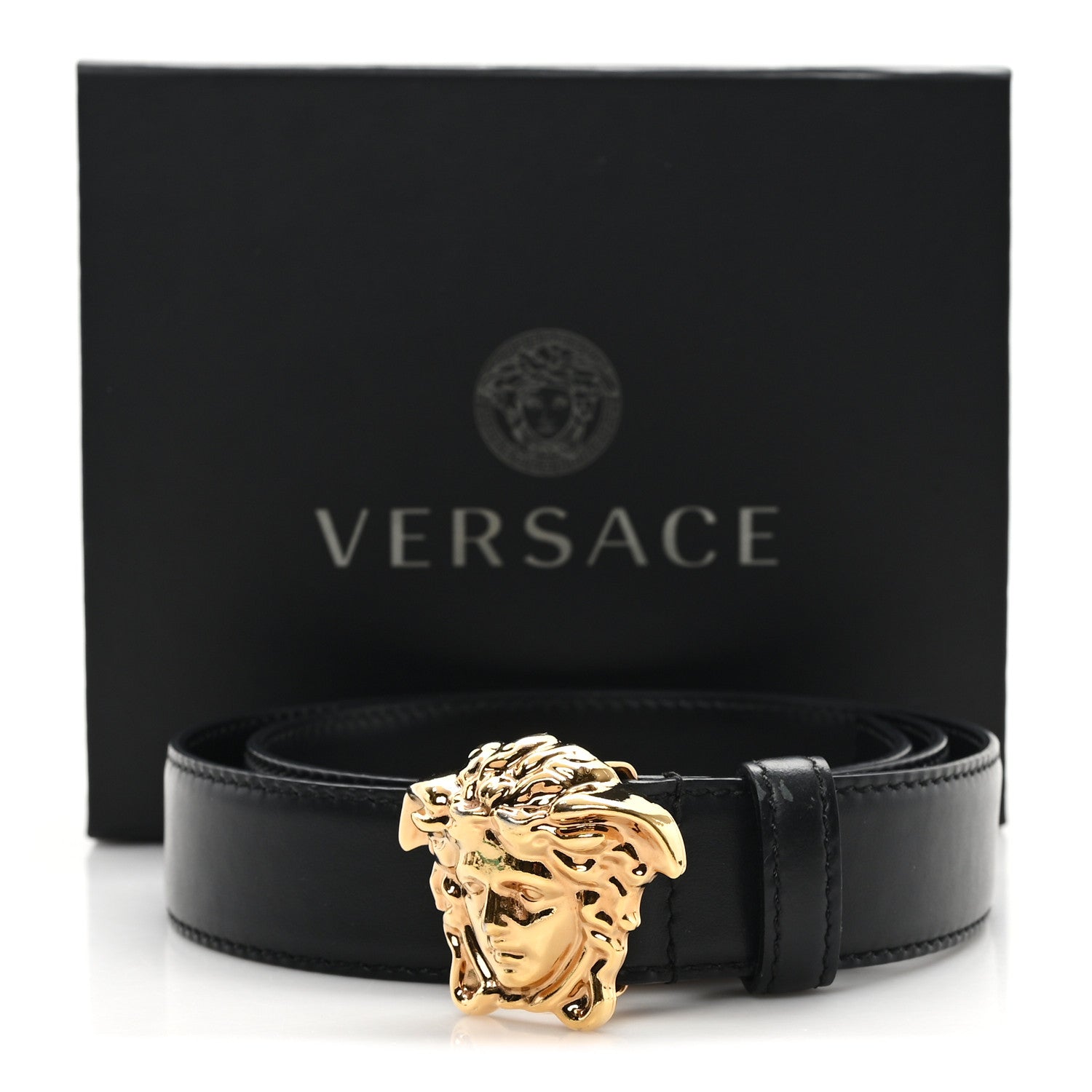 Versace Calfskin 4cm La Medusa Belt 80 32 Black 6 of 6