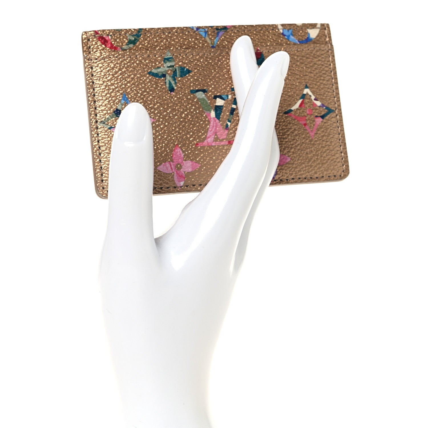 Louis Vuitton Metallic Monogram LV Garden Card Holder Gold 2 of 6