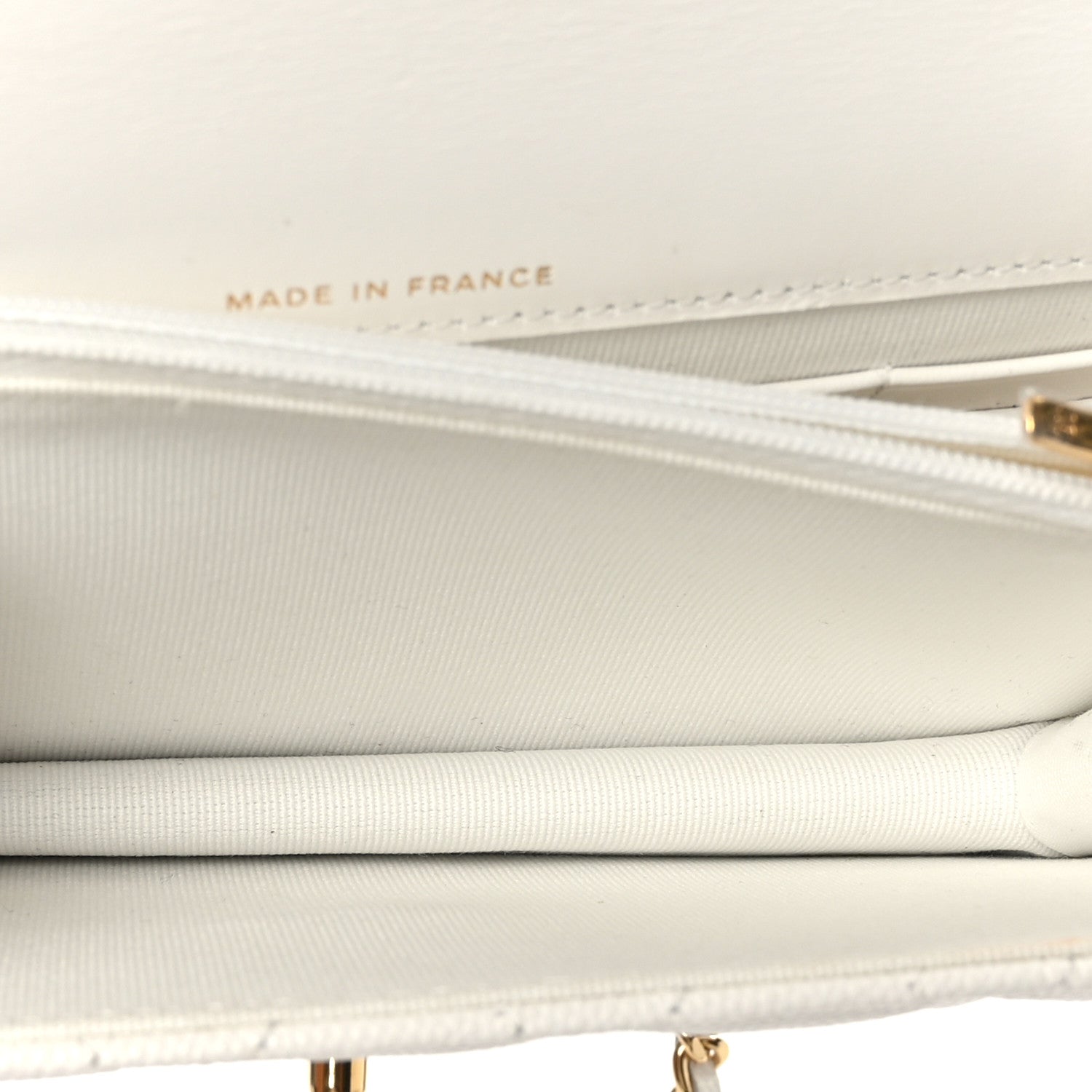 Chanel Shiny Caviar Quilted Flap Charm Wallet On Chain WOC White 5 of 9