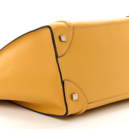 Celine Drummed Calfskin Mini Luggage Ocre 9 of 14