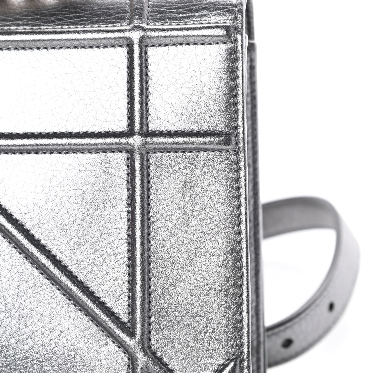 Christian Dior Metallic Grained Calfskin Medium Diorama Flap Bag Silver 15 of 17