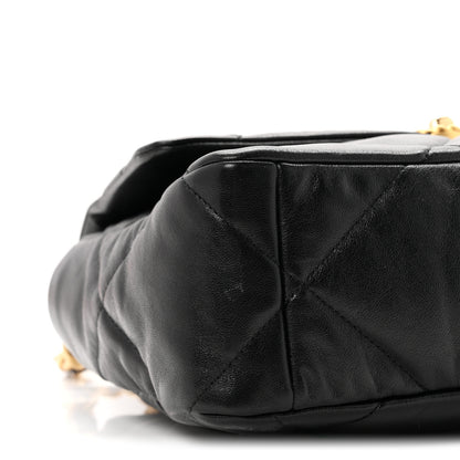 Chanel Shiny Goatskin Quilted Large Chanel 19 Flap Black 9 of 11