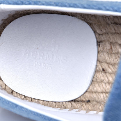 Hermes Denim Canvas Womens Trip Espadrilles 37 Bleu Clair 6 of 6