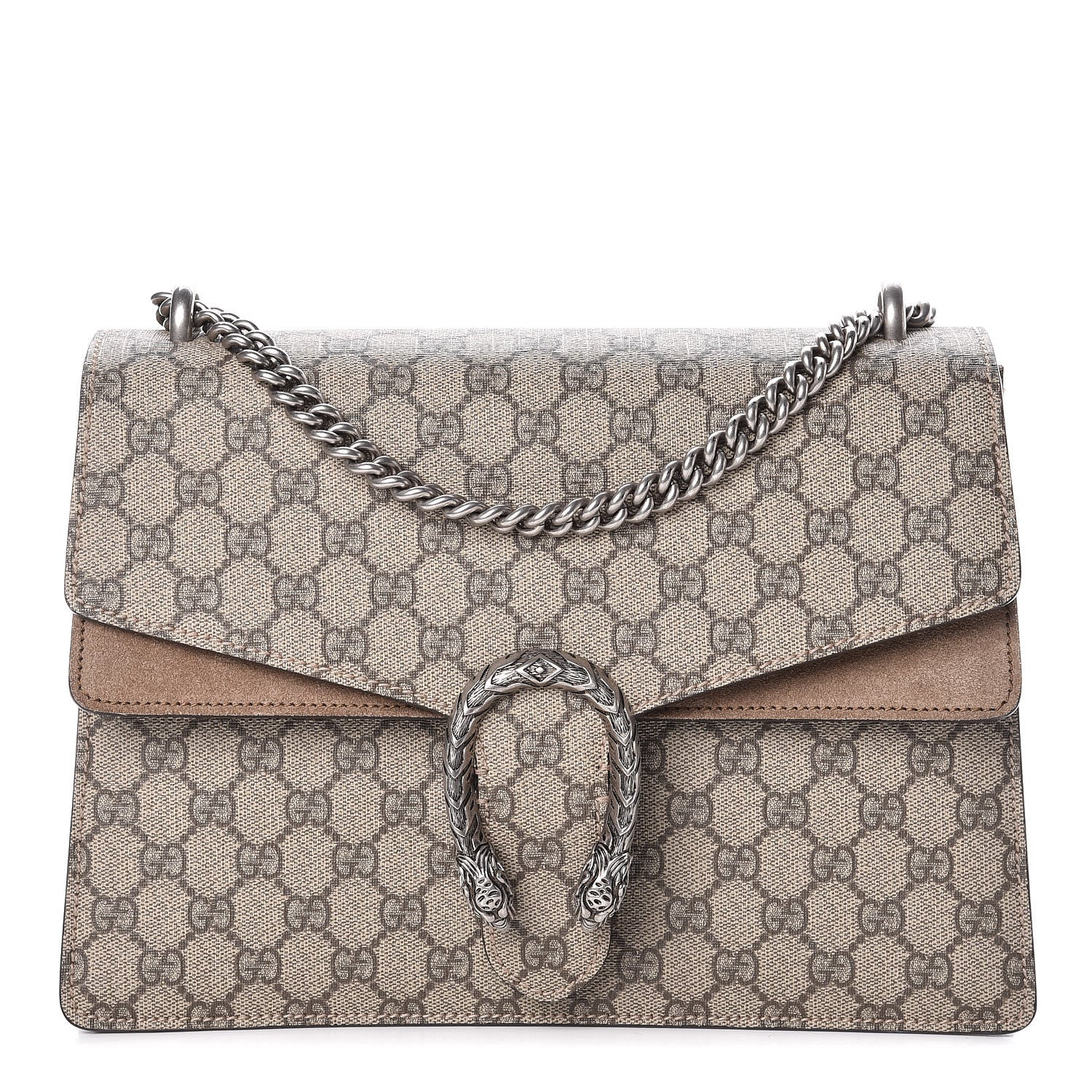 Gucci GG Supreme Monogram Medium Dionysus Shoulder Bag Taupe 1 of 9