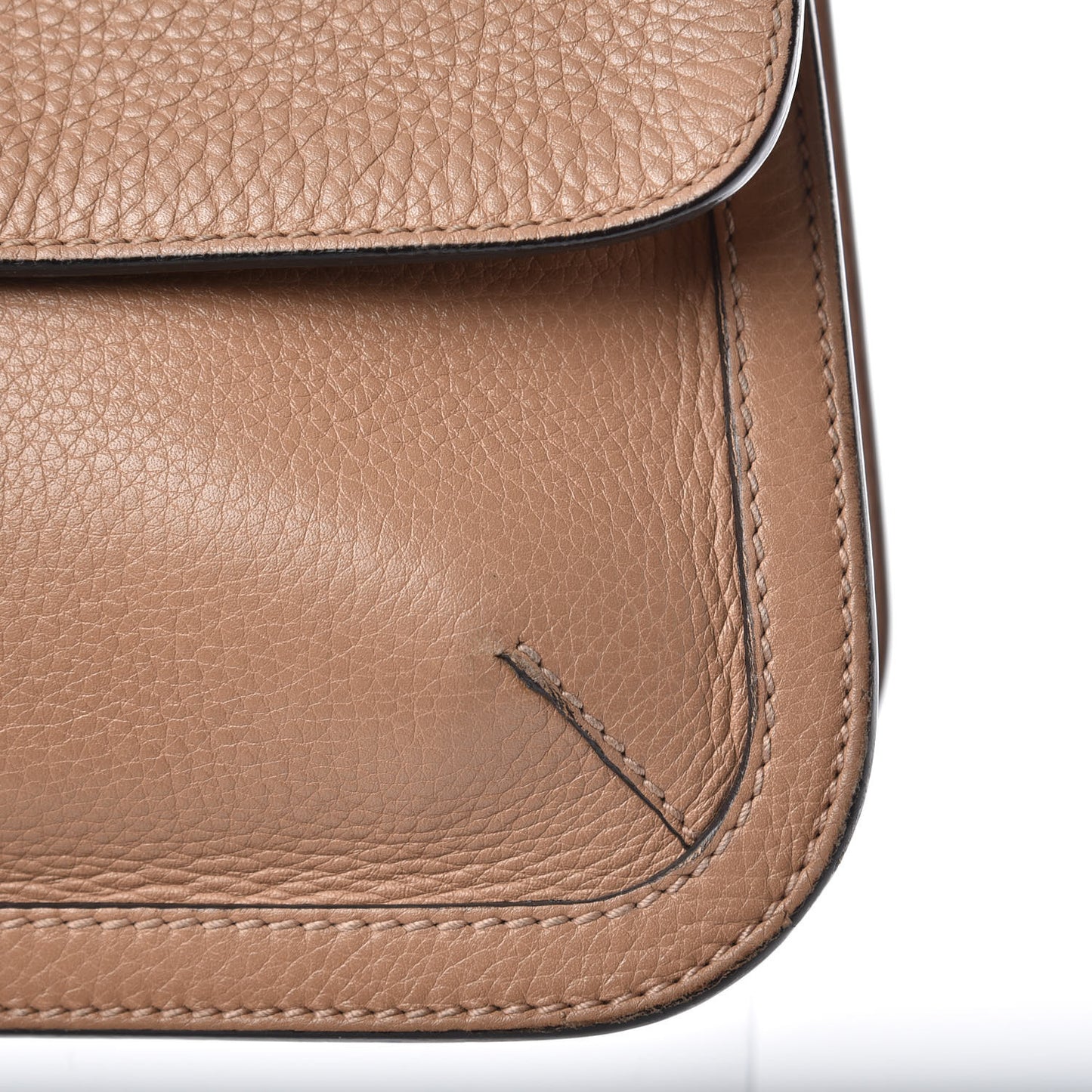 Cellarius Calfskin Medium Bamboo Daily Flap Shoulder Bag Camelia
