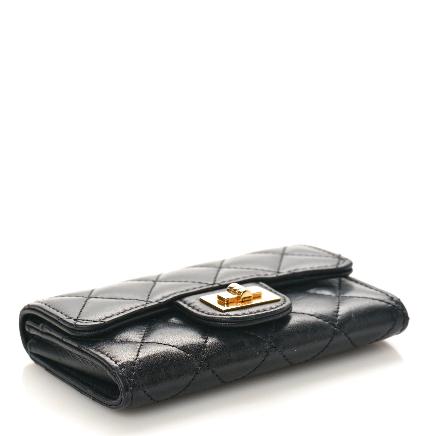 Chanel Aged Calfskin Quilted Reissue Flap Card Holder Black 4 of 11