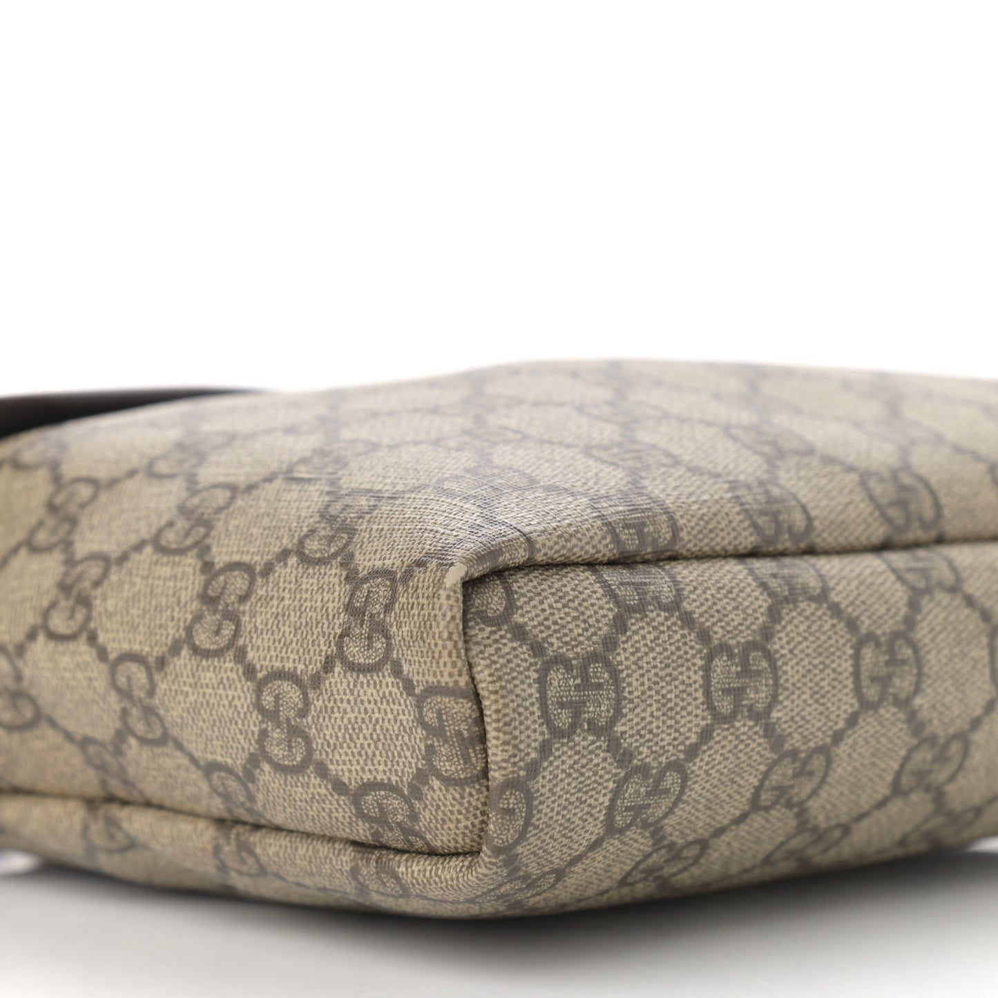 GG Supreme Monogram Selleria Calfskin Small Flap Messenger Bag Beige Ebony Cocoa Dark Chocolate