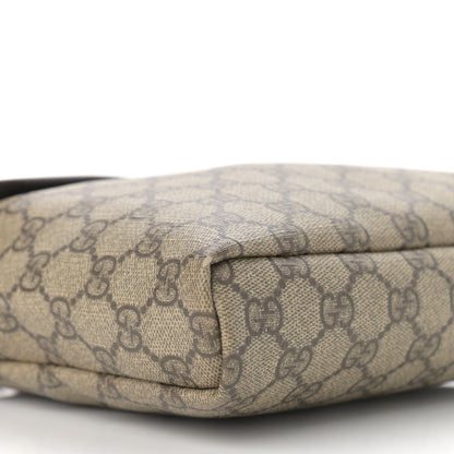 Gucci GG Supreme Monogram Selleria Calfskin Small Flap Messenger Bag Beige Ebony Cocoa Dark Chocolate 9 of 13