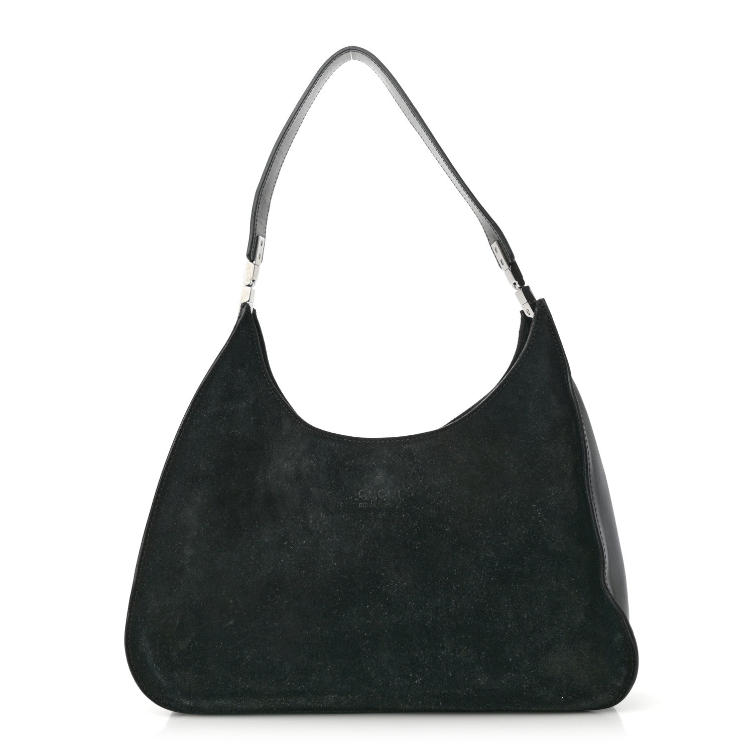 Gucci Suede Logo Hobo Bag Black 1 of 16