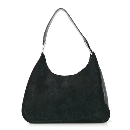 Gucci Suede Logo Hobo Bag Black 1 of 16