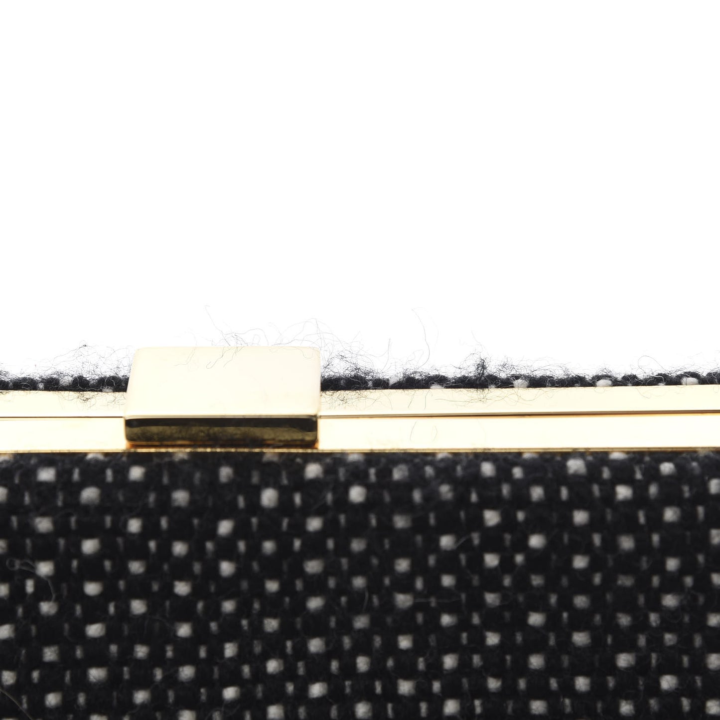 Woven Fabric Volume Clutch Black White