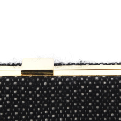 Mansur Gavriel Woven Fabric Volume Clutch Black White 8 of 9