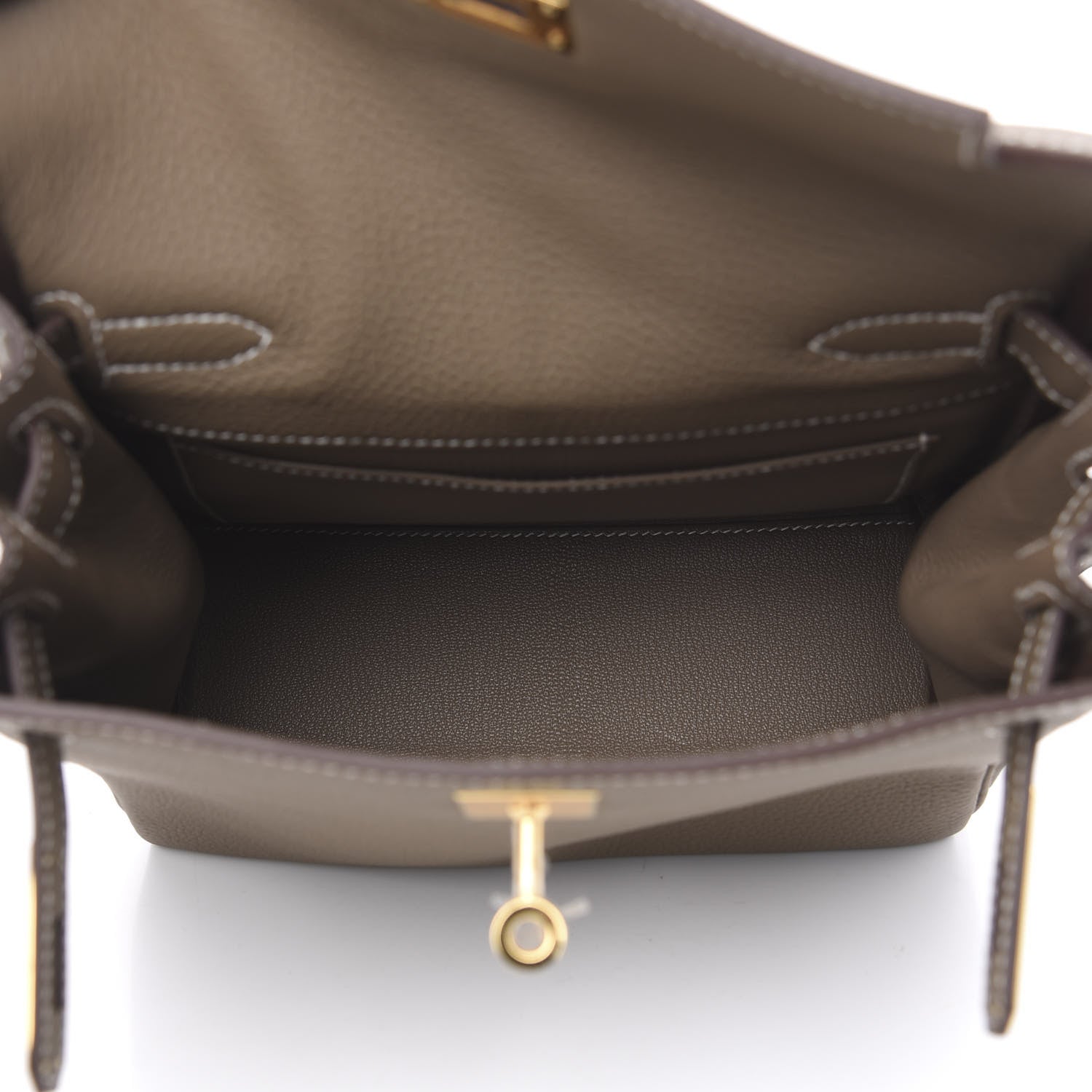Hermes Taurillon Clemence Kelly Ado Backpack Etoupe 5 of 9