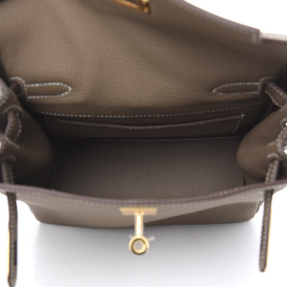 Hermes Taurillon Clemence Kelly Ado Backpack Etoupe 5 of 9