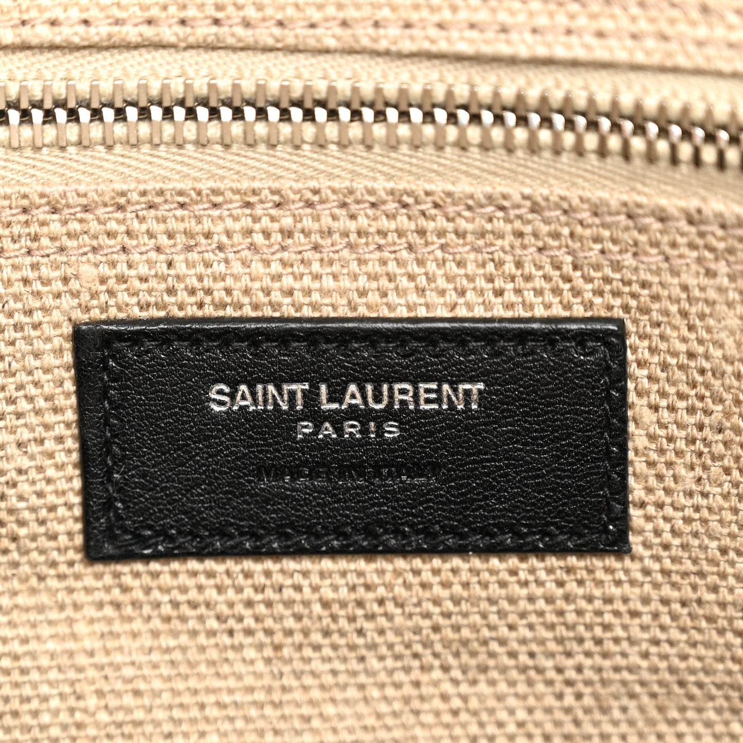 Linen Calfskin Small Rive Gauche Tote Greggio Natural