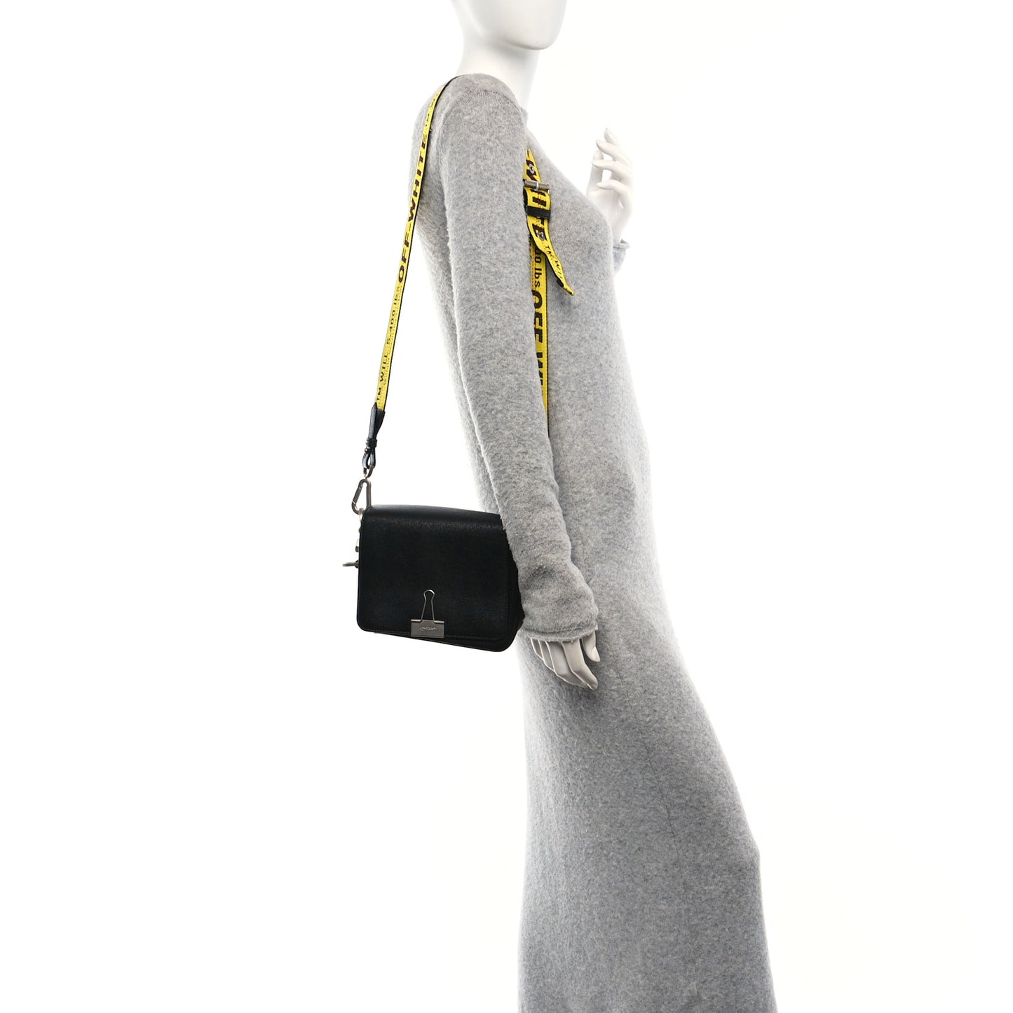 Saffiano Binder Clip Bag Black