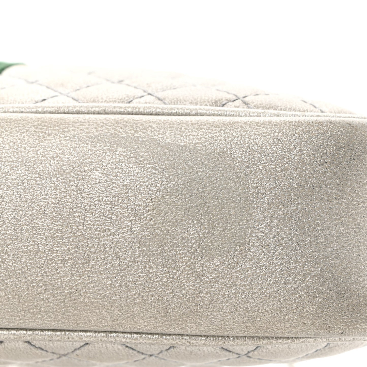 Laminated Nappa Web Trapuntata Small GG Shoulder Bag Argento