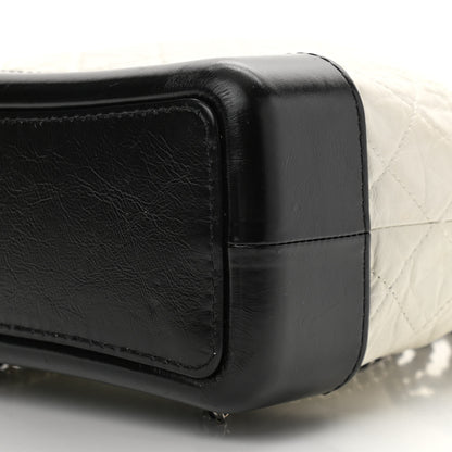 Chanel Aged Calfskin Quilted Gabrielle Backpack Black White 9 of 10
