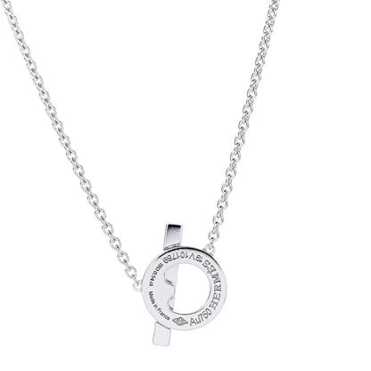 Hermes 18K White Gold Diamond Finesse Pendant Necklace 5 of 8