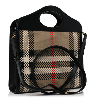Burberry Calfskin Check Mini Pocket Bag Black 3 of 11