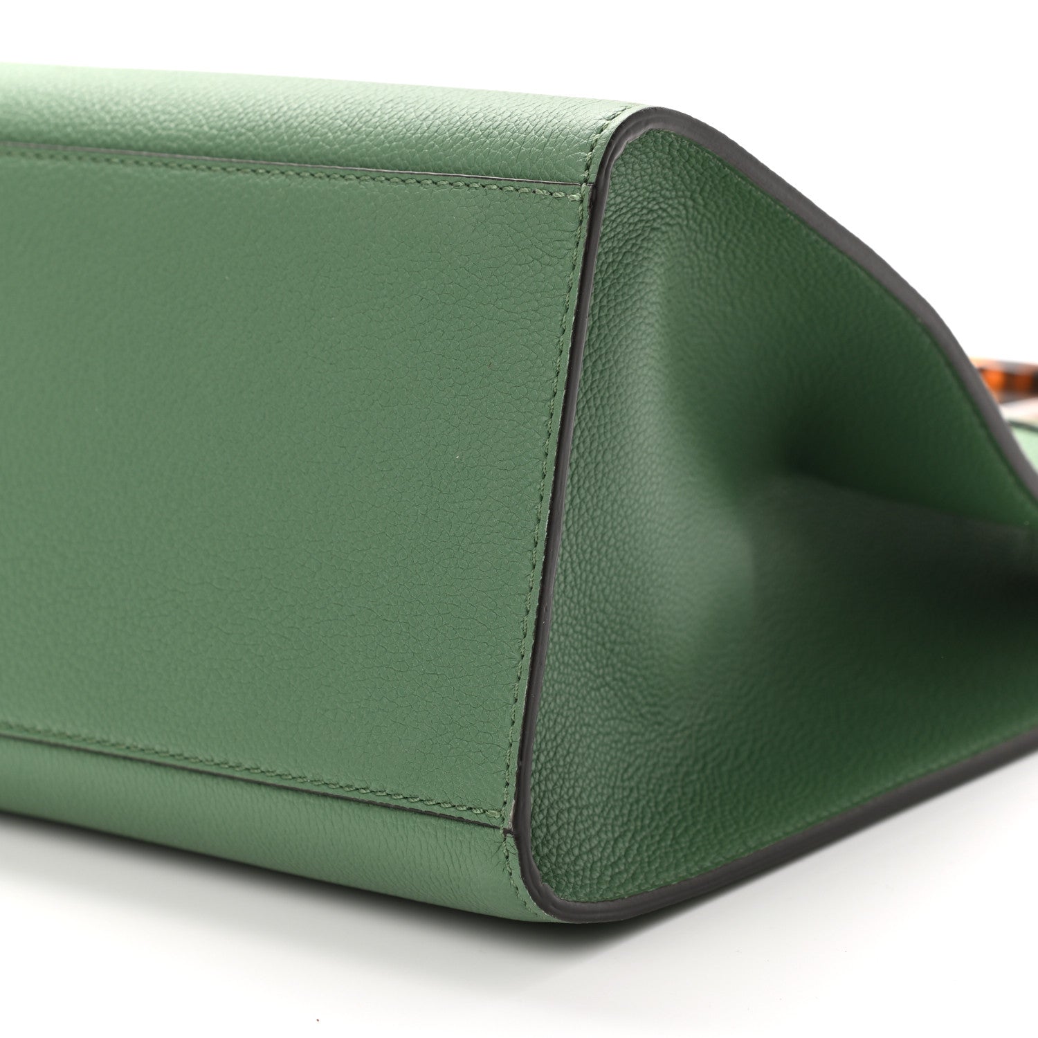 Fendi Vitello Cher Plexiglass Logo Debossed Medium Fendi Sunshine Shopper Tote Verde Islanda 10 of 10