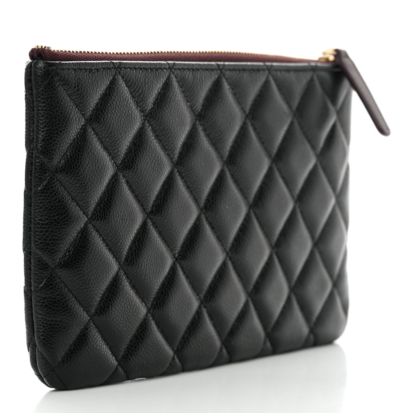 Caviar Quilted Cosmetic Case Black