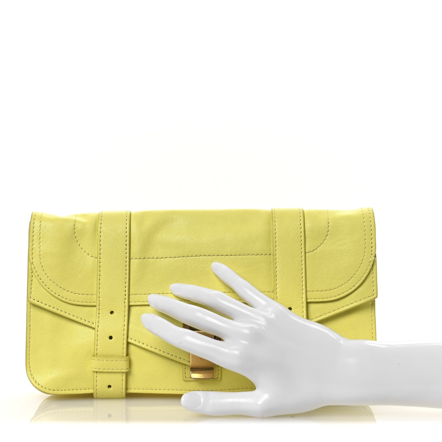 Proenza Schouler Lambskin PS1 Pochette Clutch Lemon 2 of 15
