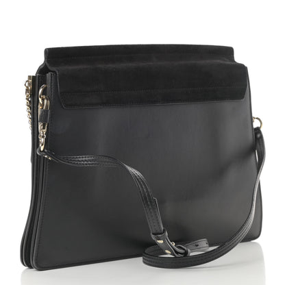 Chloe Suede Calfskin Medium Faye Shoulder Bag Black 3 of 17
