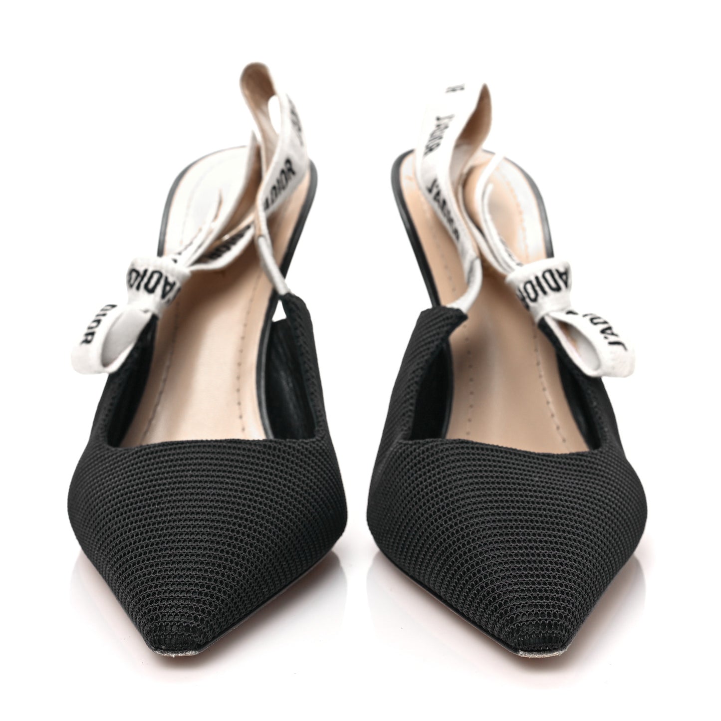 Technical Canvas Ribbon J'Adior Slingback 100mm Pumps 40 Black