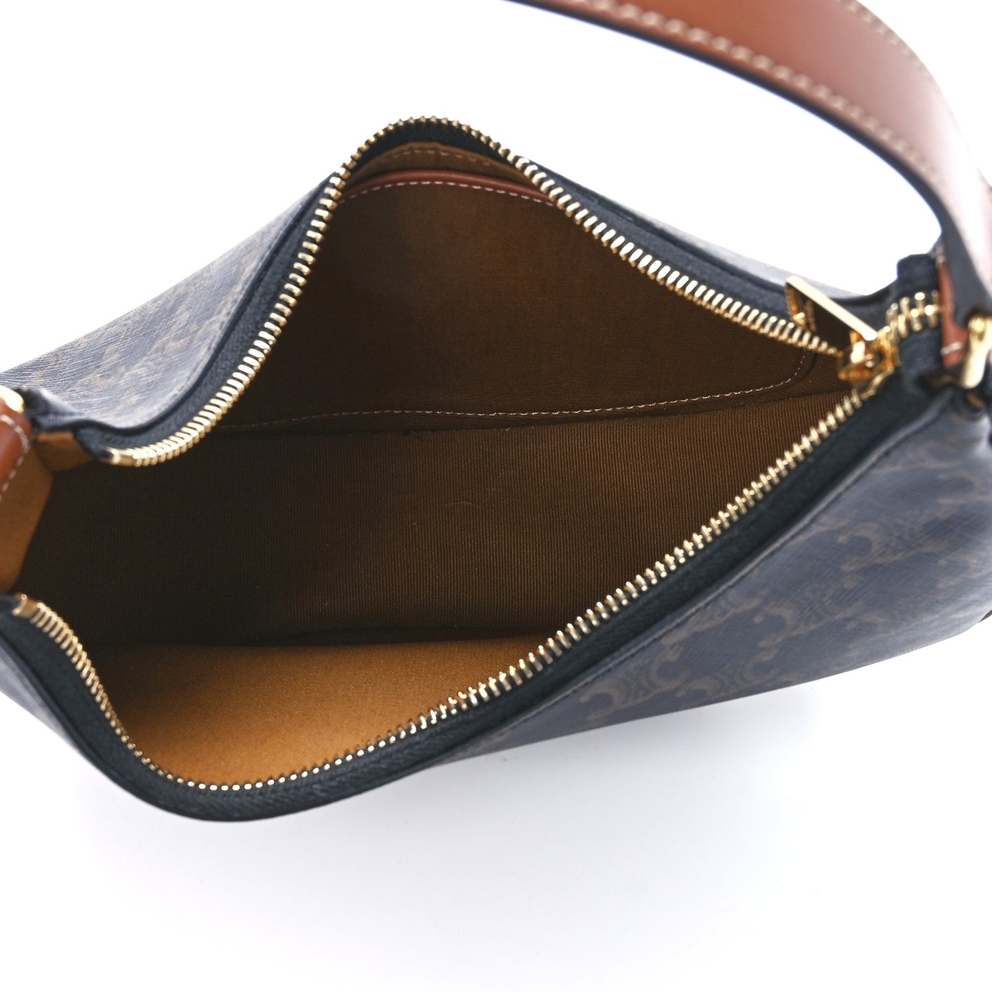 Triomphe Canvas Calfskin Ava Shoulder Bag Tan