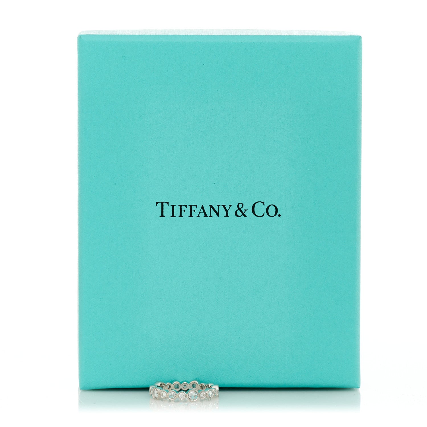 Tiffany Platinum Diamond Narrow Cobblestone Band Ring 47 4 5 of 5