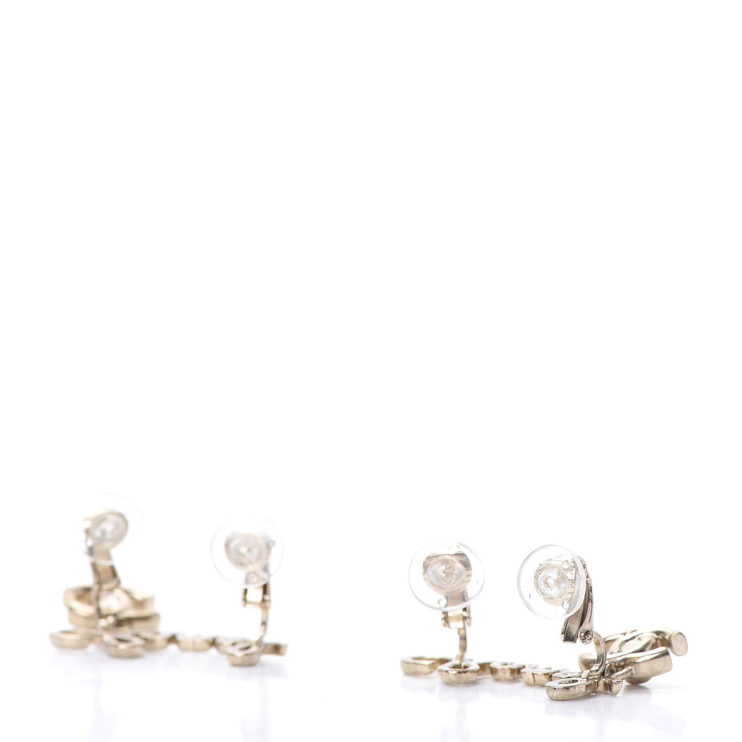 Metal CC Turnlock Climber Clip On Earrings Gold