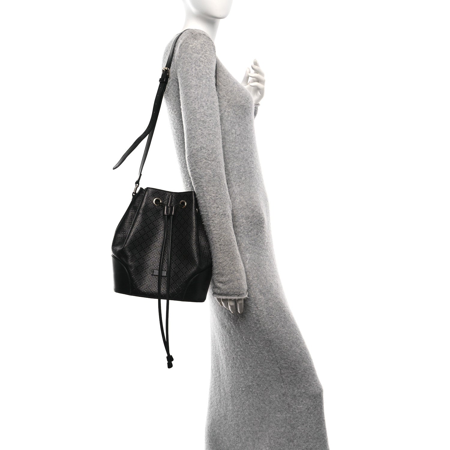 Gucci Bright Diamante Medium Bucket Bag Black 2 of 13