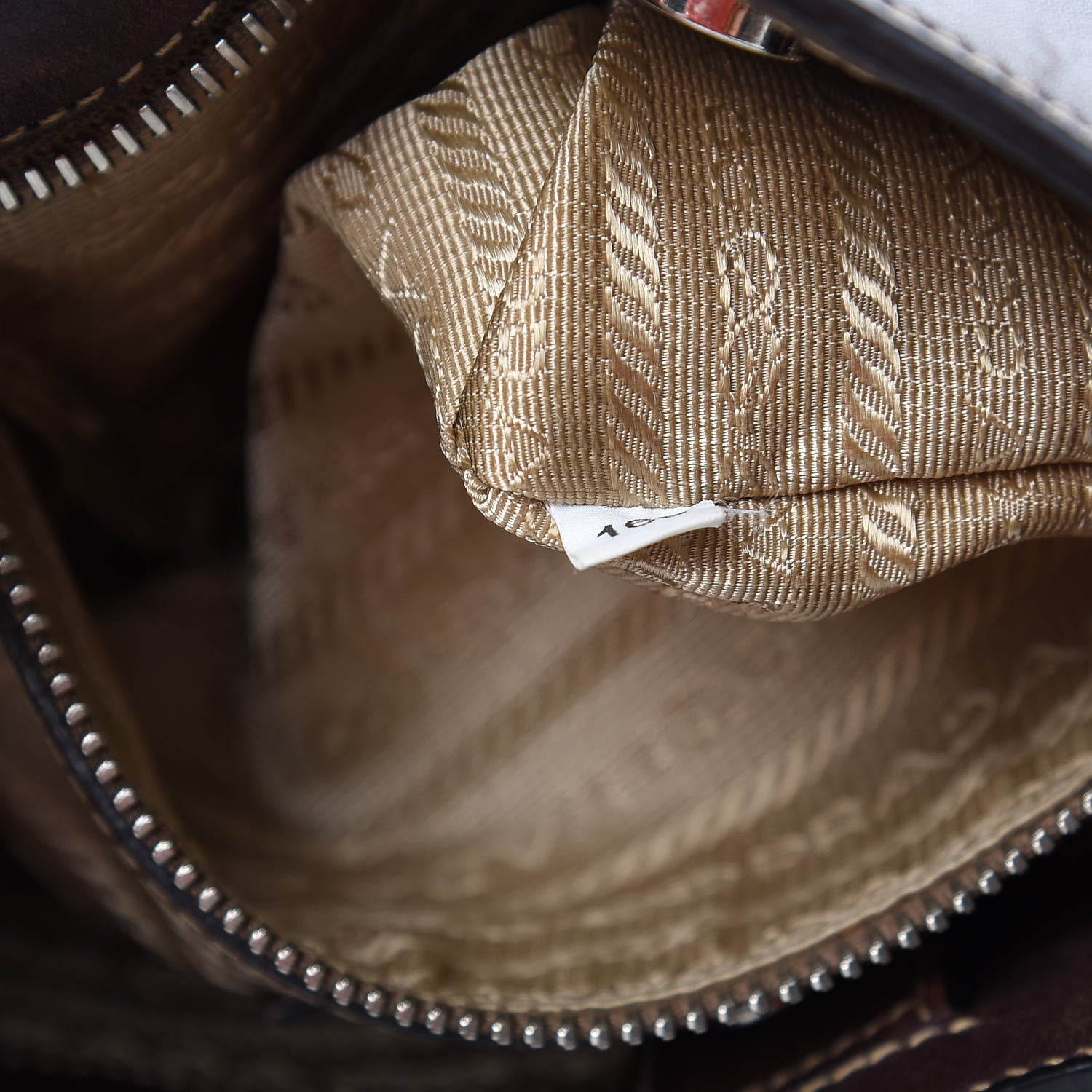 Prada Jacquard Logo Hobo Brown 7 of 18