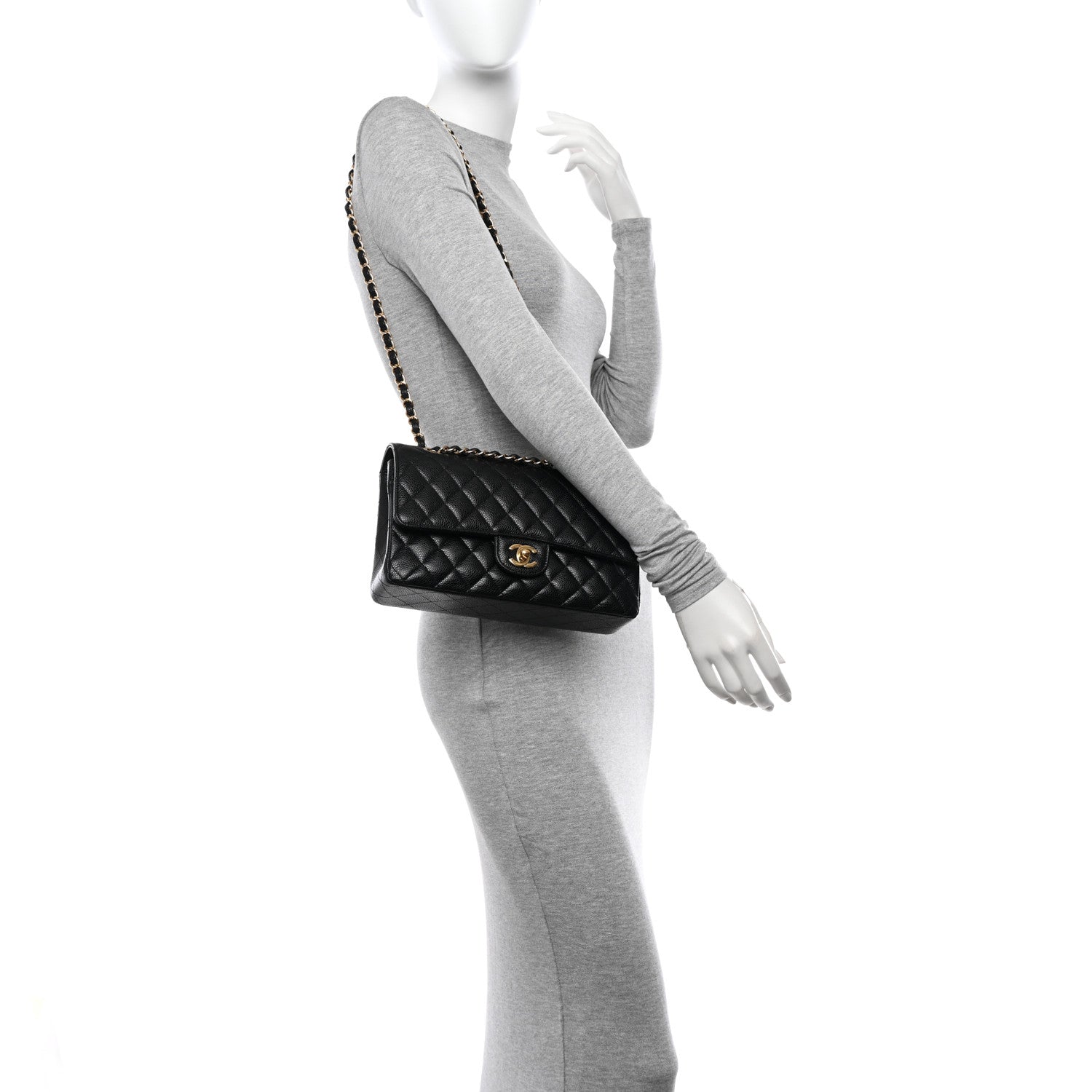 Chanel Caviar Quilted Medium Double Flap Black 2 of 13