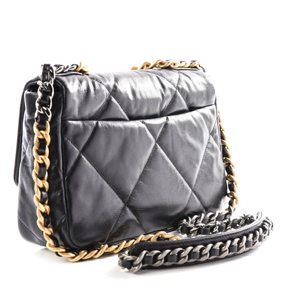 Chanel Goatskin Quilted Medium 19 Flap Black 2 of 12
