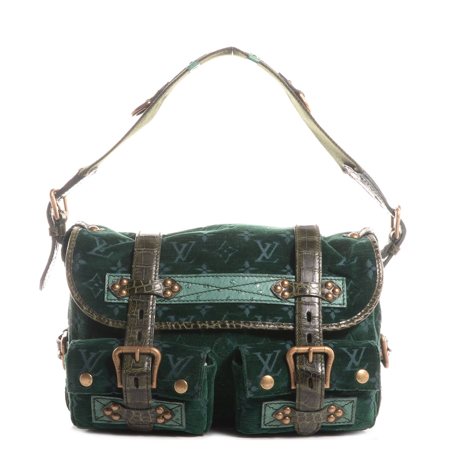 Louis Vuitton Monogram Velours Clyde Green 1 of 7