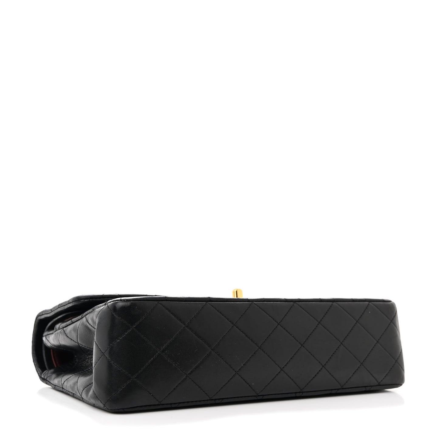 Lambskin Quilted Medium Double Flap Navy