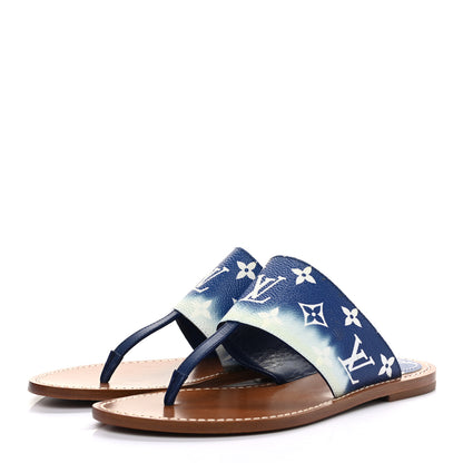 Louis Vuitton Monogram Escale Palma Sandals 37.5 Blue 3 of 7